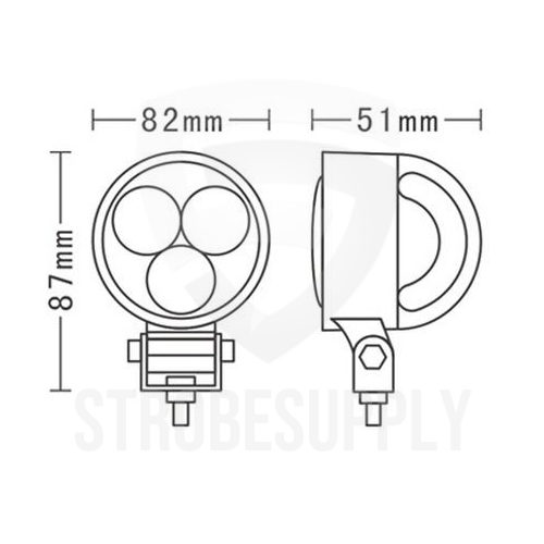 Mini LED werklamp rond 12/24V