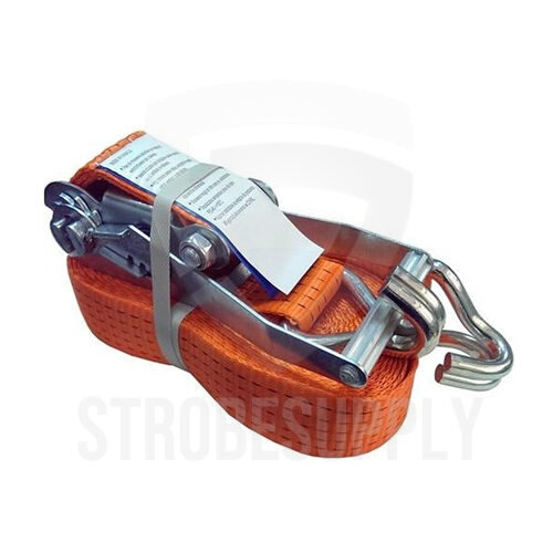 Spanband sjorband met ratel en spitshaak 5000kg 5t oranje polyester